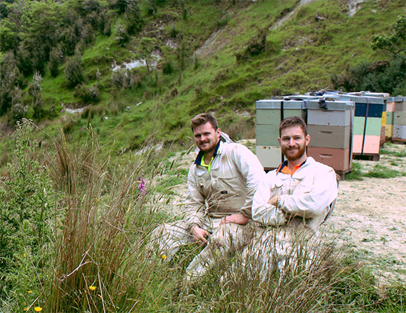 brothers with their hives